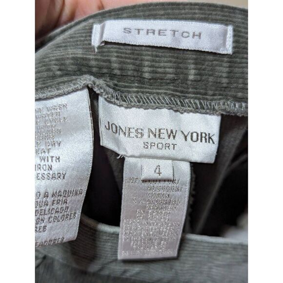 Jones New York Women's Green Straight-Leg Stretch Corduroy Pants Size 4 - Picture 2 of 7